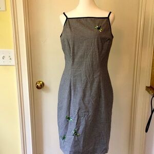 Althusser Dress Black/white with dragonflies